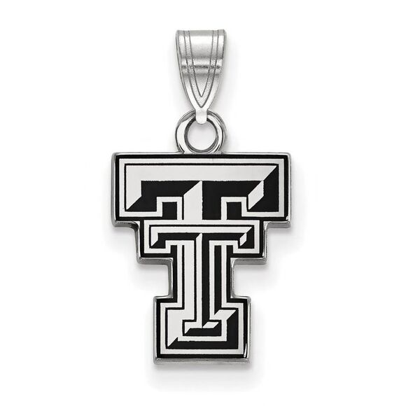 Sterling Silver Texas Tech U. Small Enamel Pendant - Picture 1 of 3